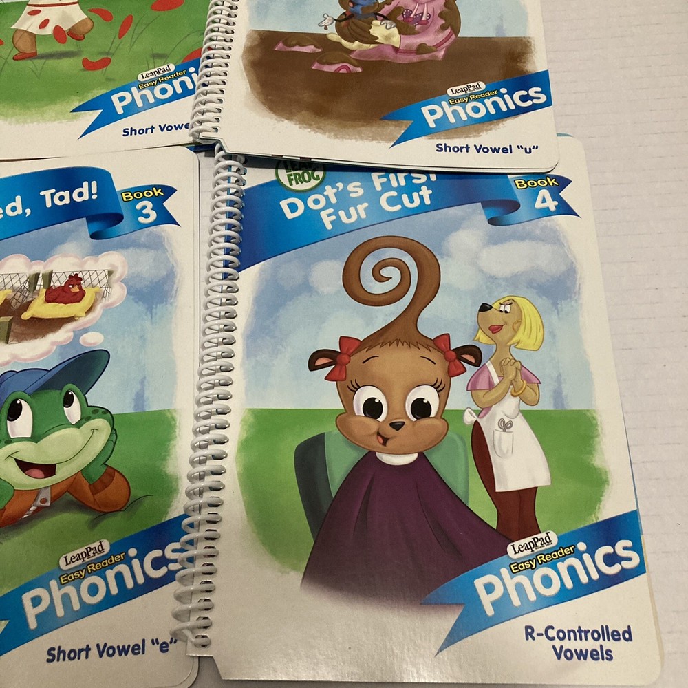 Leap Frog LeapPad Easy Reader Phonics Interactive Books Long Short Vowel 1-4
