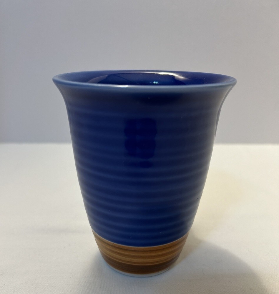 Teapot Blue Pottery Back Stamp Asian