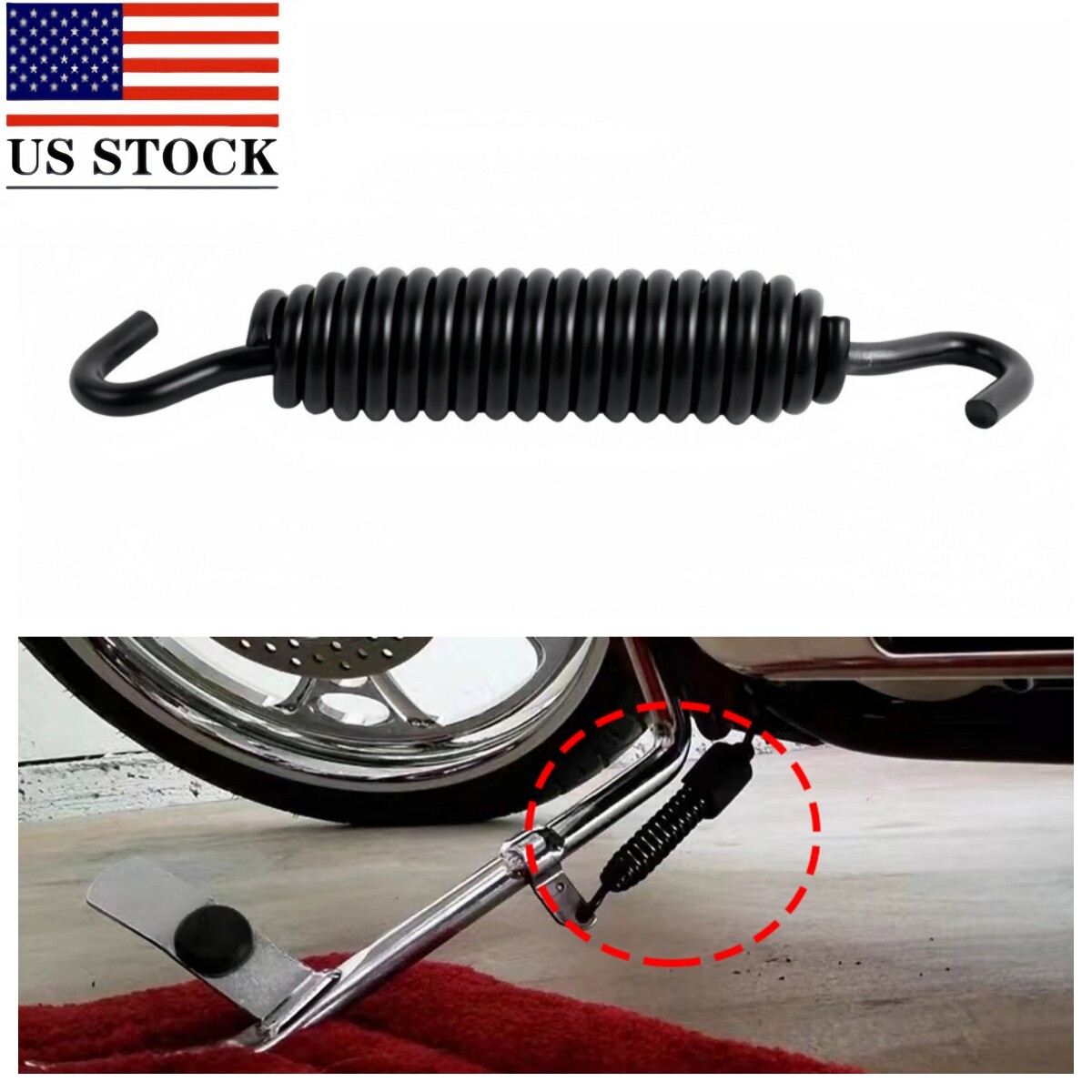 4.2" Kickstand Spring For Harley Sportster XL883 XL1200 1986-2021 Black