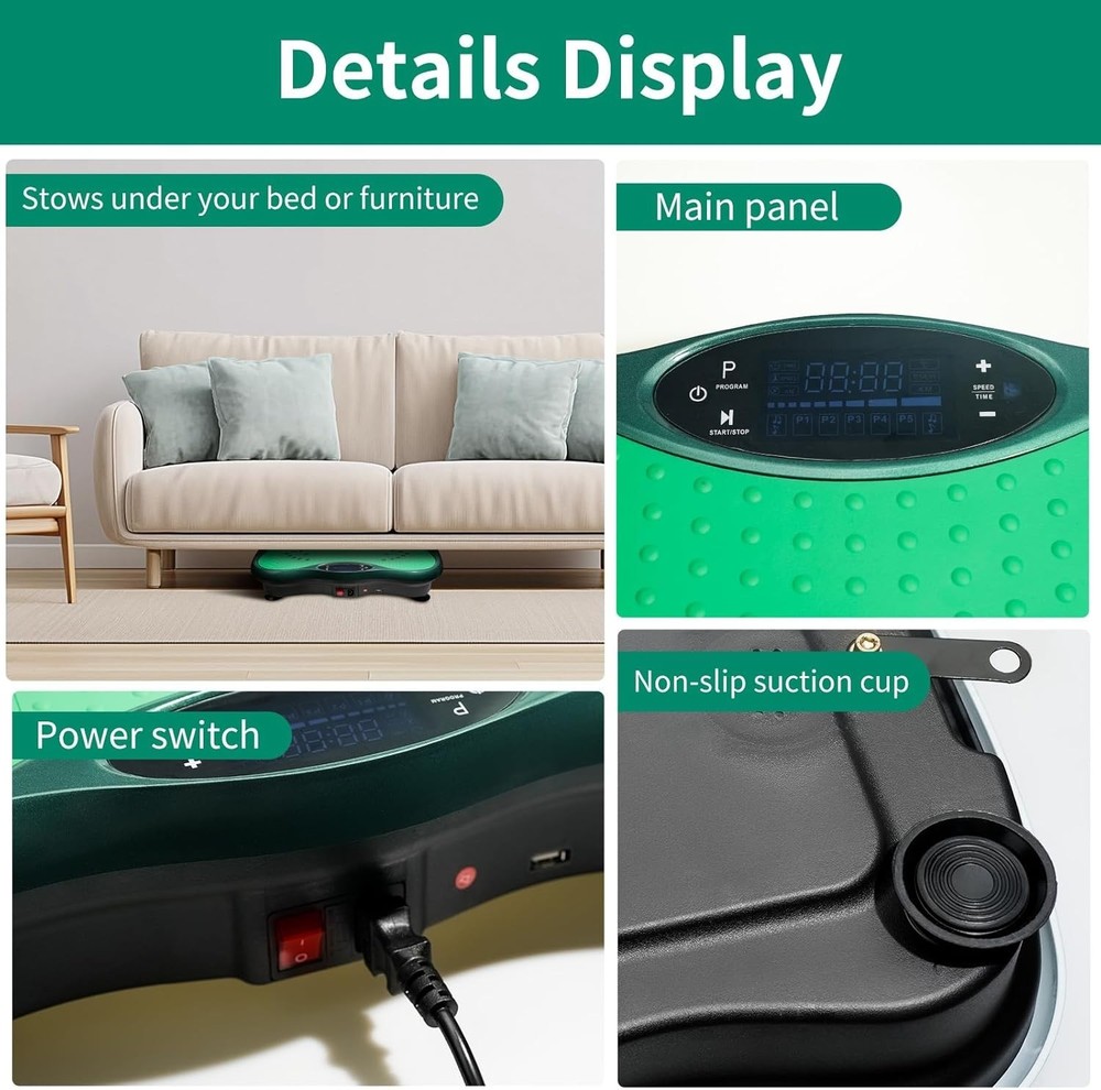 Vibration Plate Exercise Machine; Bluetooth; 330lb; Weight Loss