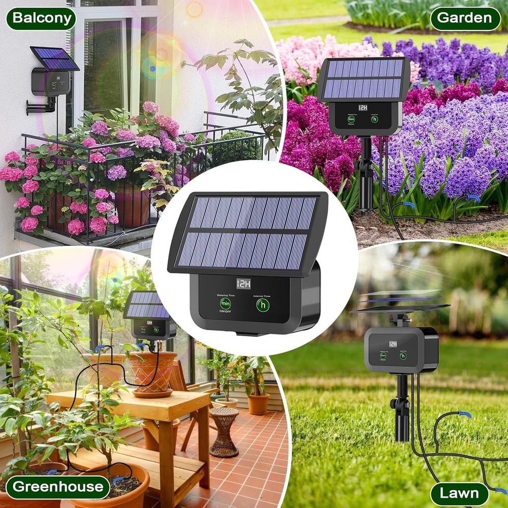 LCD Display Solar Drip Irrigation System Kit, 30 Working Modes & 10 Watering Int