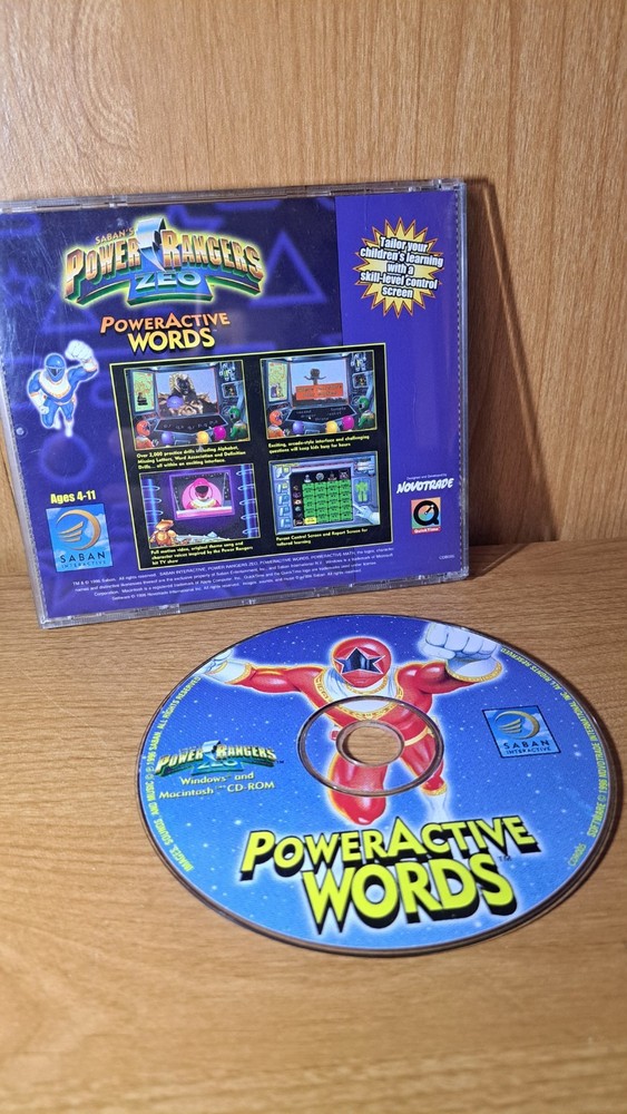 POWER RANGERS ZEO POWER ACTIVE Words and Math SOFTWARE CD SABAN 1996