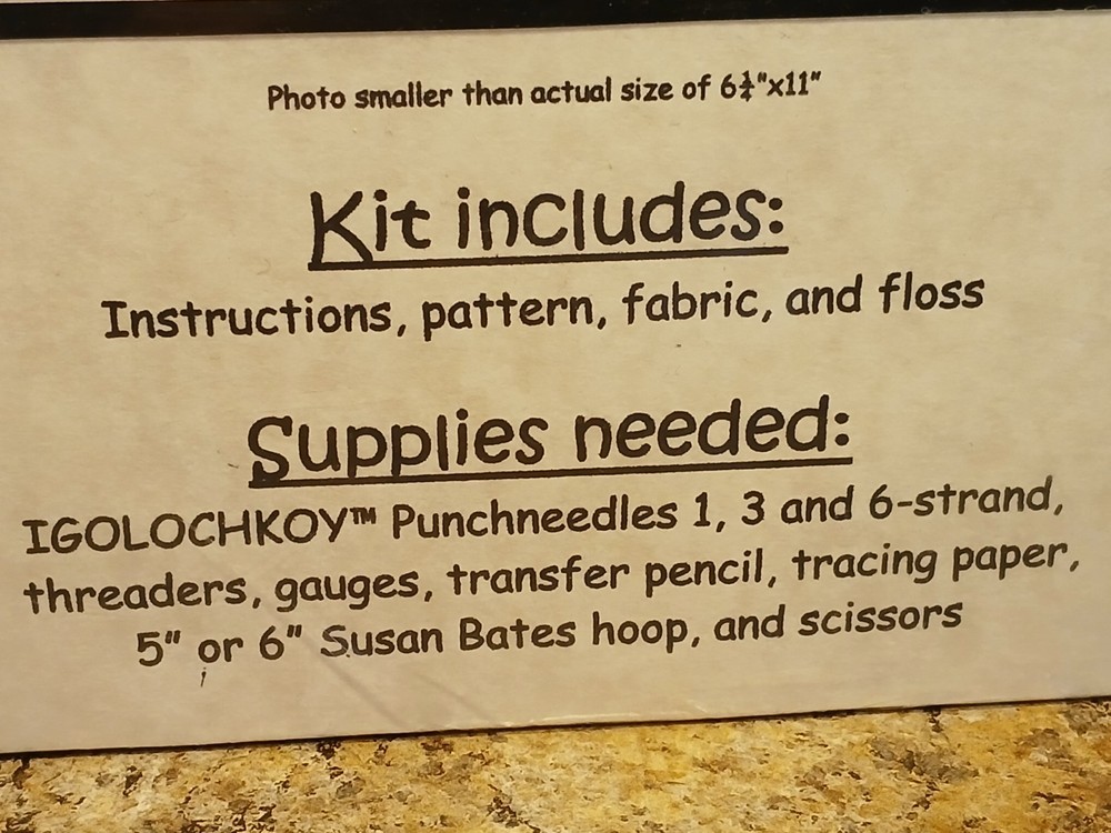 IGOLOCHKOY Punchneedles "Liberty Up Above" Kit Instructions Pattern Fabric Floss