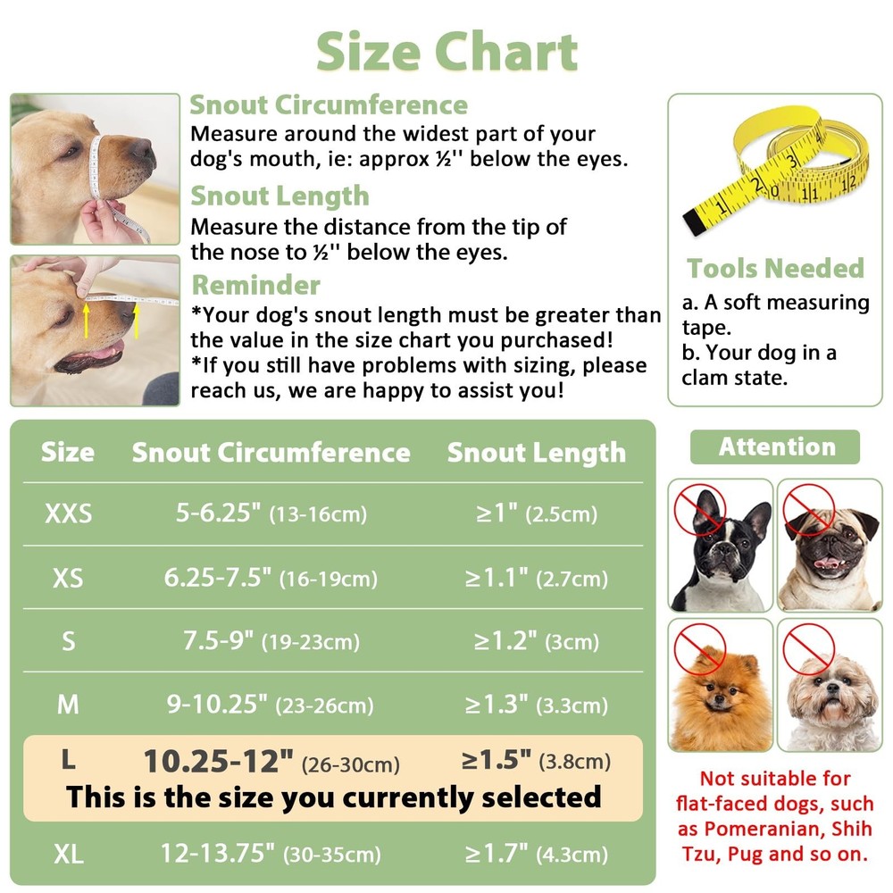 Mayerzon Dog Muzzle with Hook and Loop for Large Medium Small Dogs, Patented ...