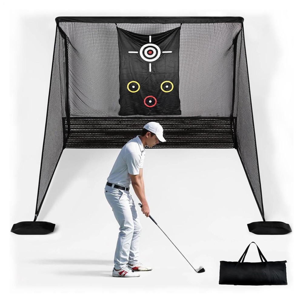 11.6x6.8ft Golf Hitting Net with Cloth and Side Net, Large Frame Driving Nets