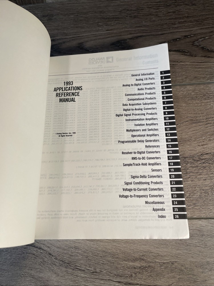 Electronics Book: Analog Devices, Applications Reference Manual 1993