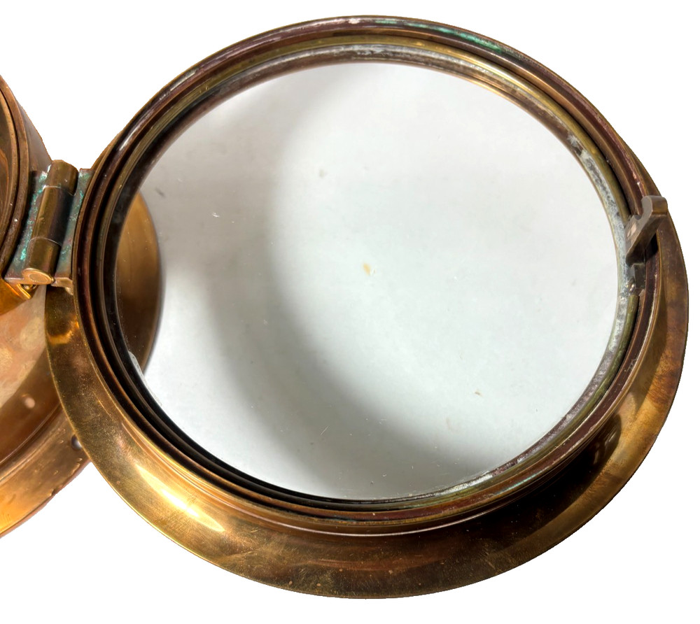 Antique Seth Thomas Side Lock Solid Brass Ship's Maritime Marine Clock USA