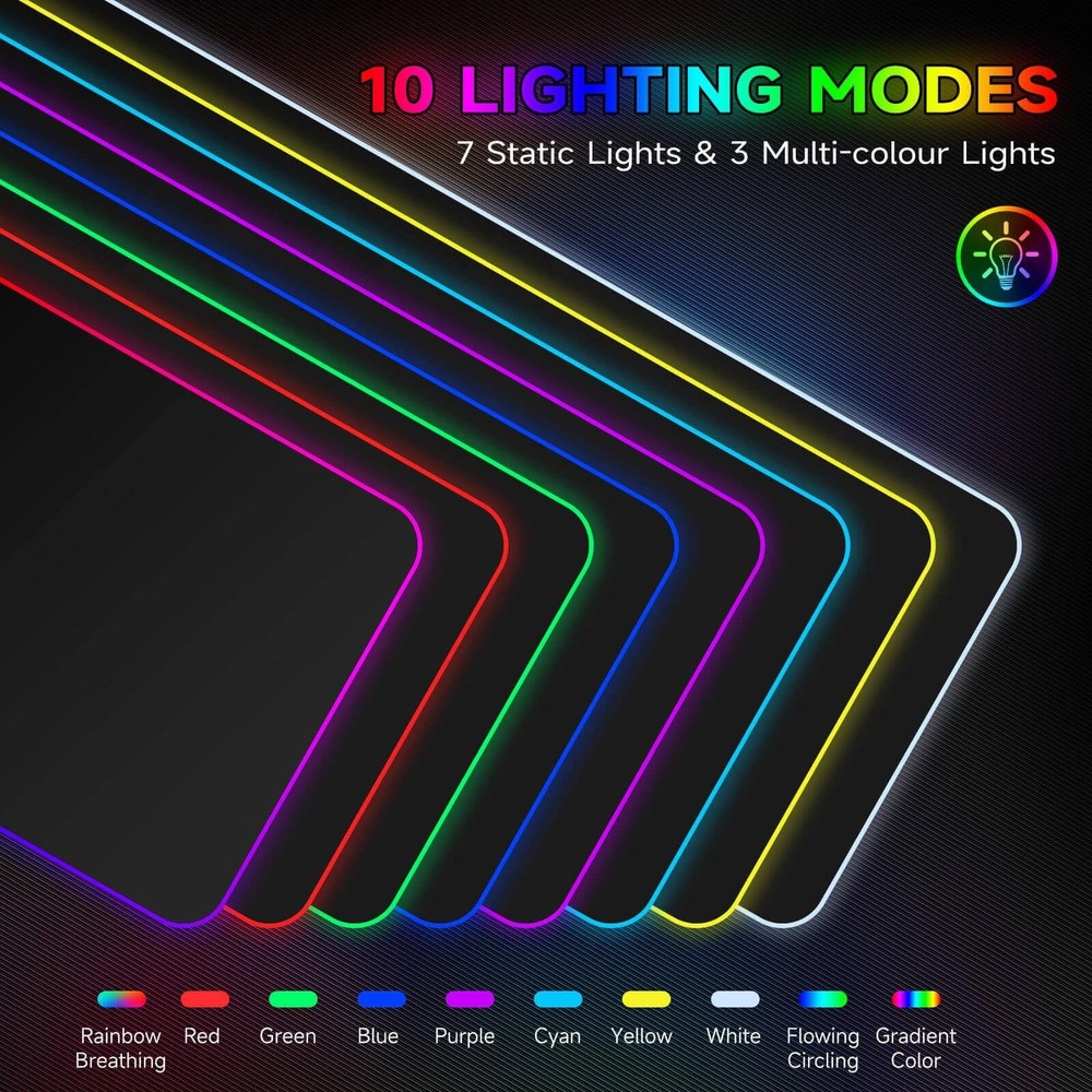 Charging RGB Gaming Mouse Pad - Wireless 15W Mousepad LED Extra Large Mouse M...