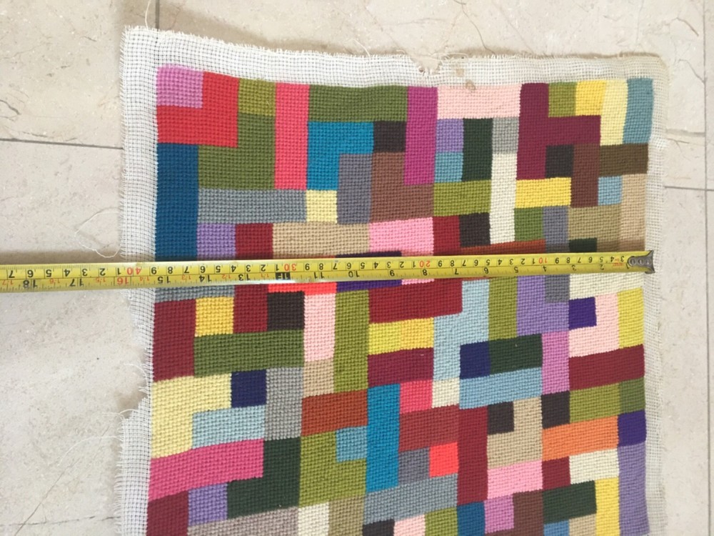 Finished Needlepoint Tetris Completed 15"x15"