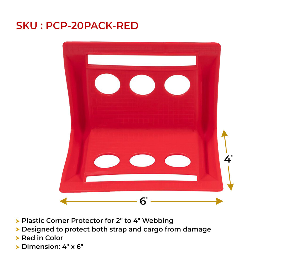 120Pc Red 4"x6" Flatbed Edge Protectors w/ Carrying Case Strap Corner Protector