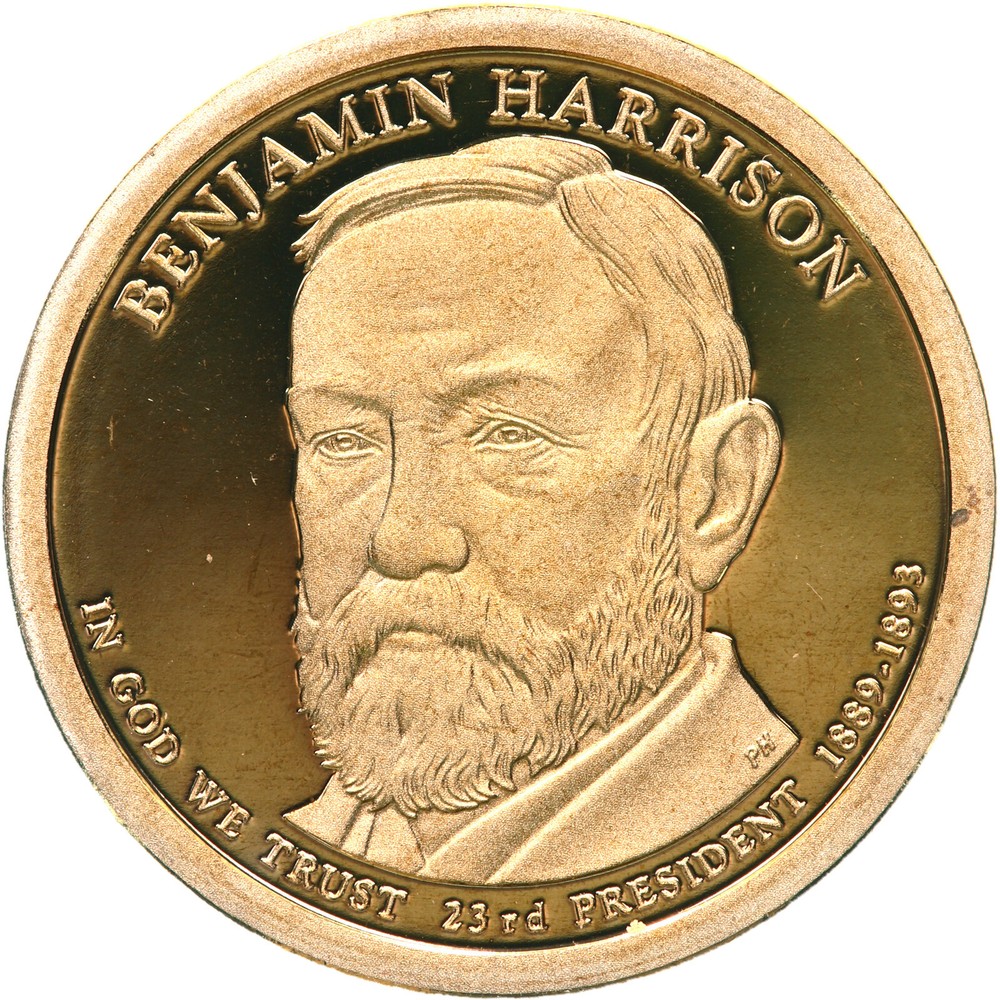 2012 S Presidential Dollar Benjamin Harrison Gem DCam Proof