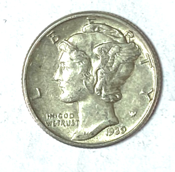 1939 10c Mercury Silver Dime Rare Ten Cents Philadelphia