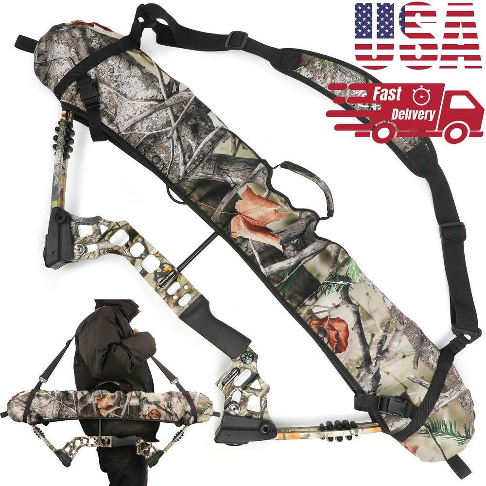 Archery Compound Bow Bag Camo Strap Shoulder Stretchy Backpack Portable Shooting