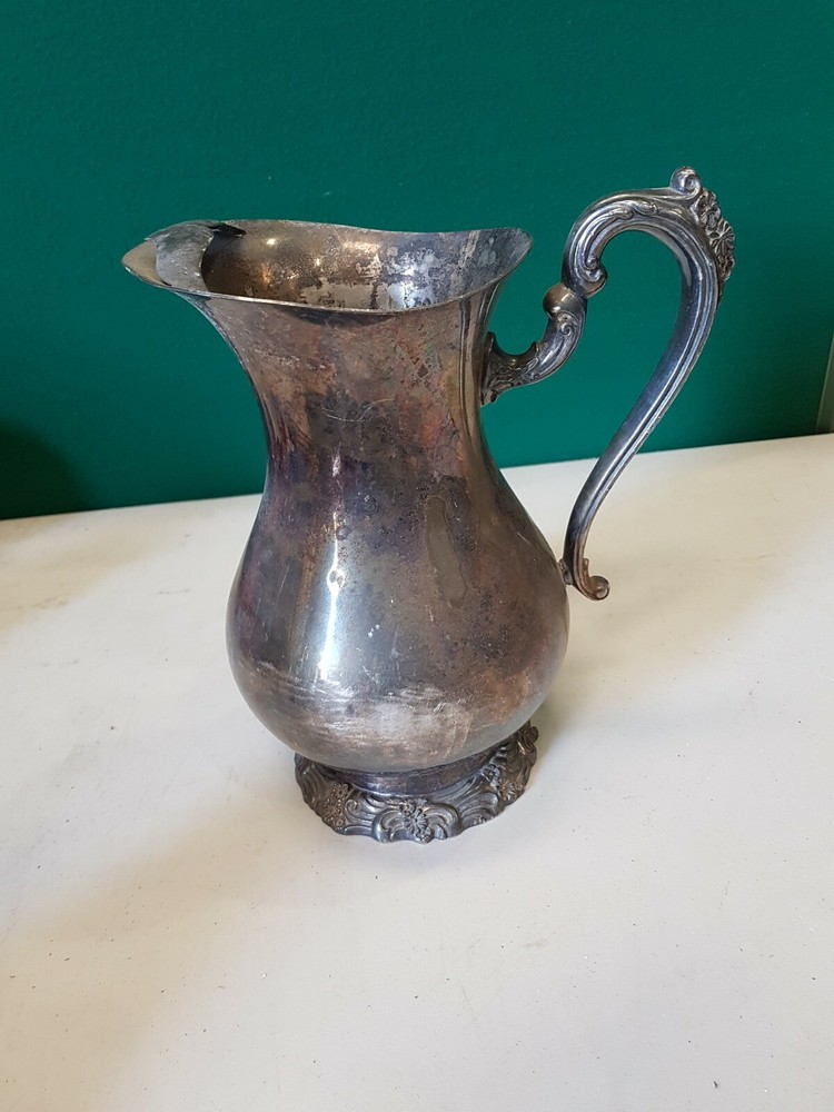 Antique Silver Plated Ice Water Pitcher Jug