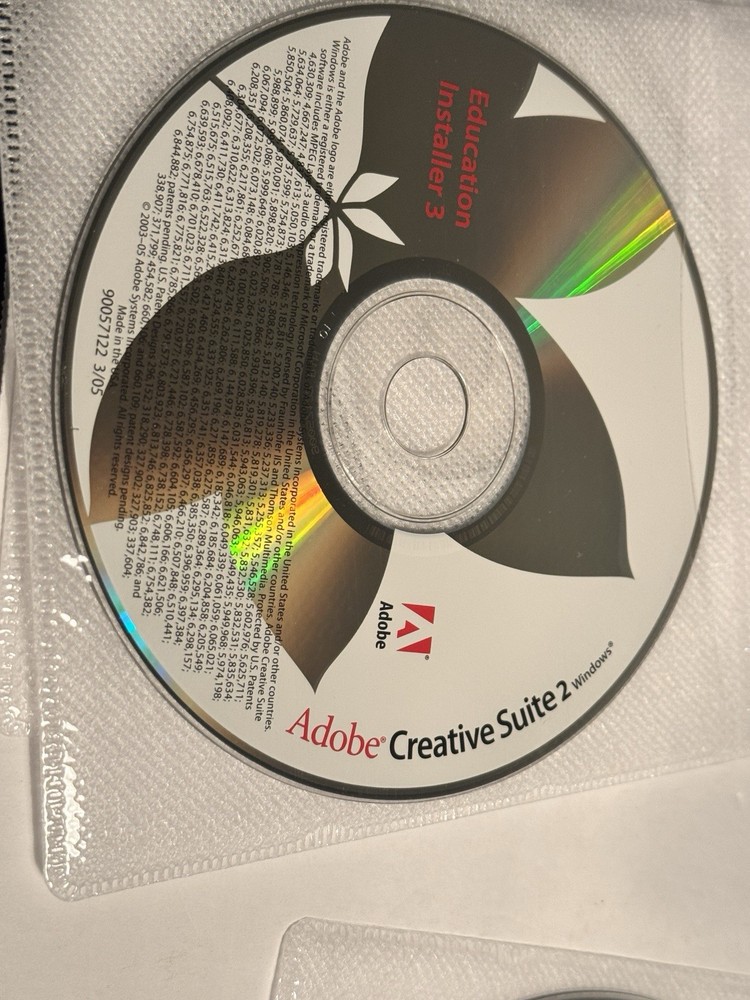ADOBE CREATIVE SUITE 2 FOR WINDOWS 6 Disc Set-2005 -Disks in Excellent Condition