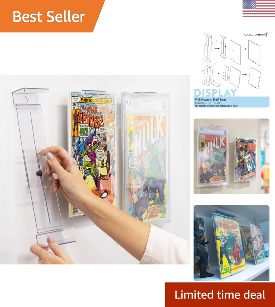Invisible Comic Mount 5-Pack: Adjustable Display & Wall Shelf for Collectibles