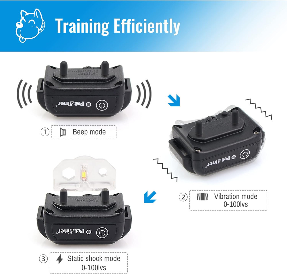Shock Collar for Dogs - Waterproof Rechargeable Dog Training E-Collar