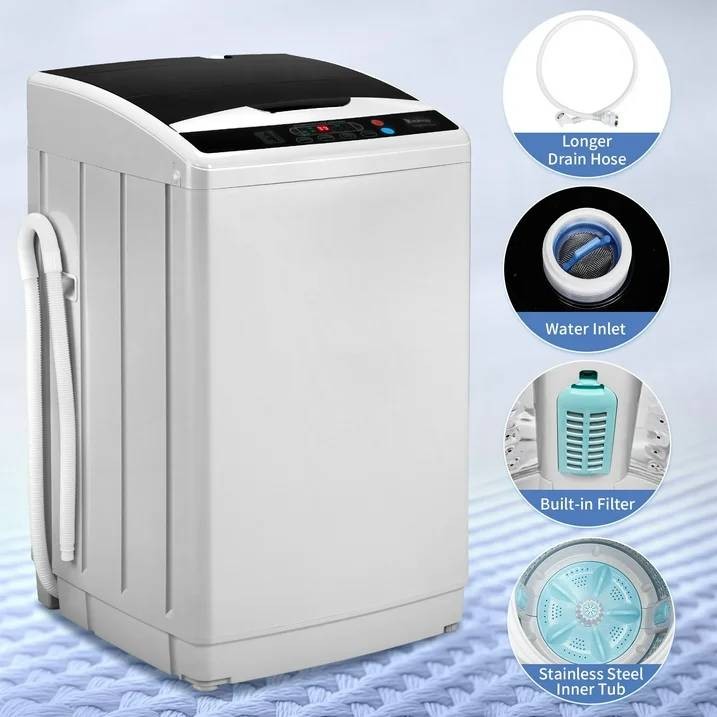25LBS Portable Washing Machine, 2.3cu.ft Full-Automatic Electric Laundry Machine