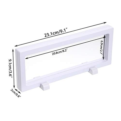 Skelang 3D Floating Display Case, White Rectangular Coin Holder Display Stand,