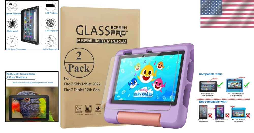 Ultimate Protection: 2 Pack Scratch Resistant Screen Protector for 7” Tablet