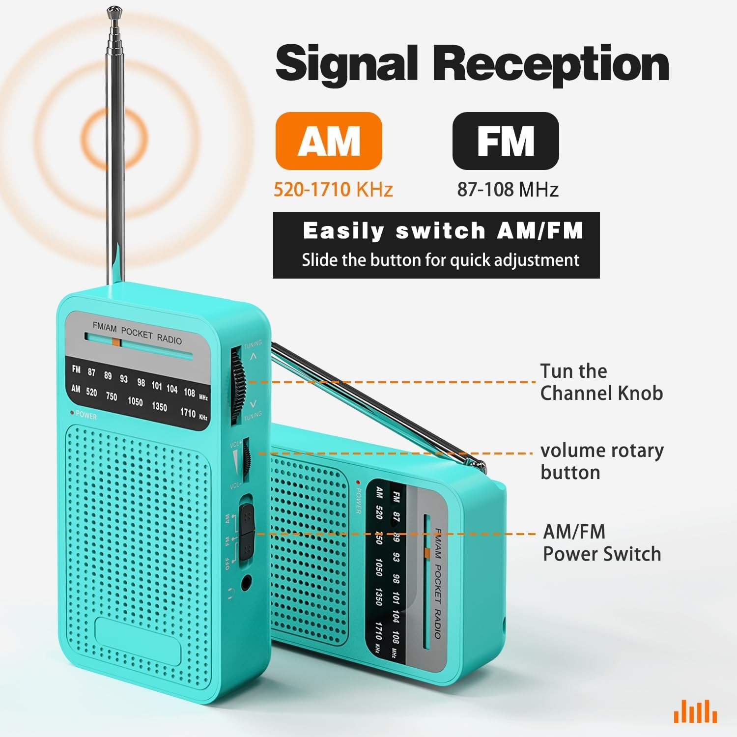 Portable Radio AM FM with Best Reception, Goodes Transistor Radio with Loud Spea