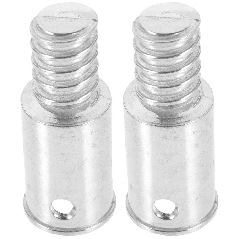 2Pcs Broom Handle Threaded Tip Replacement Stainless Steel Pole Adapter