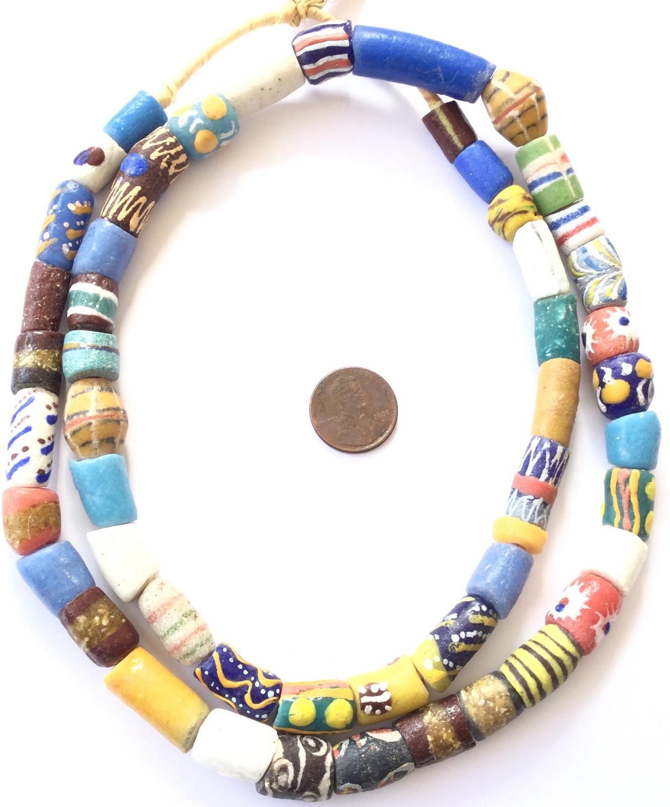 Assorted Handmade Ghana Powder-Glass African Trade beads-Ghana
