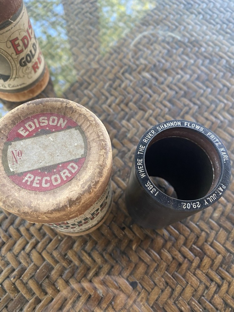 Edison Gold Moulded Cylinder Record #1365 plus additional case.