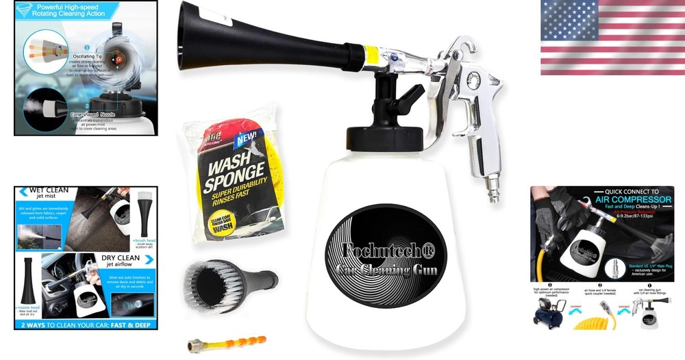 Ultimate Car Detailing Kit: Interior Cleaner Gun & Versatile Home Use Tools