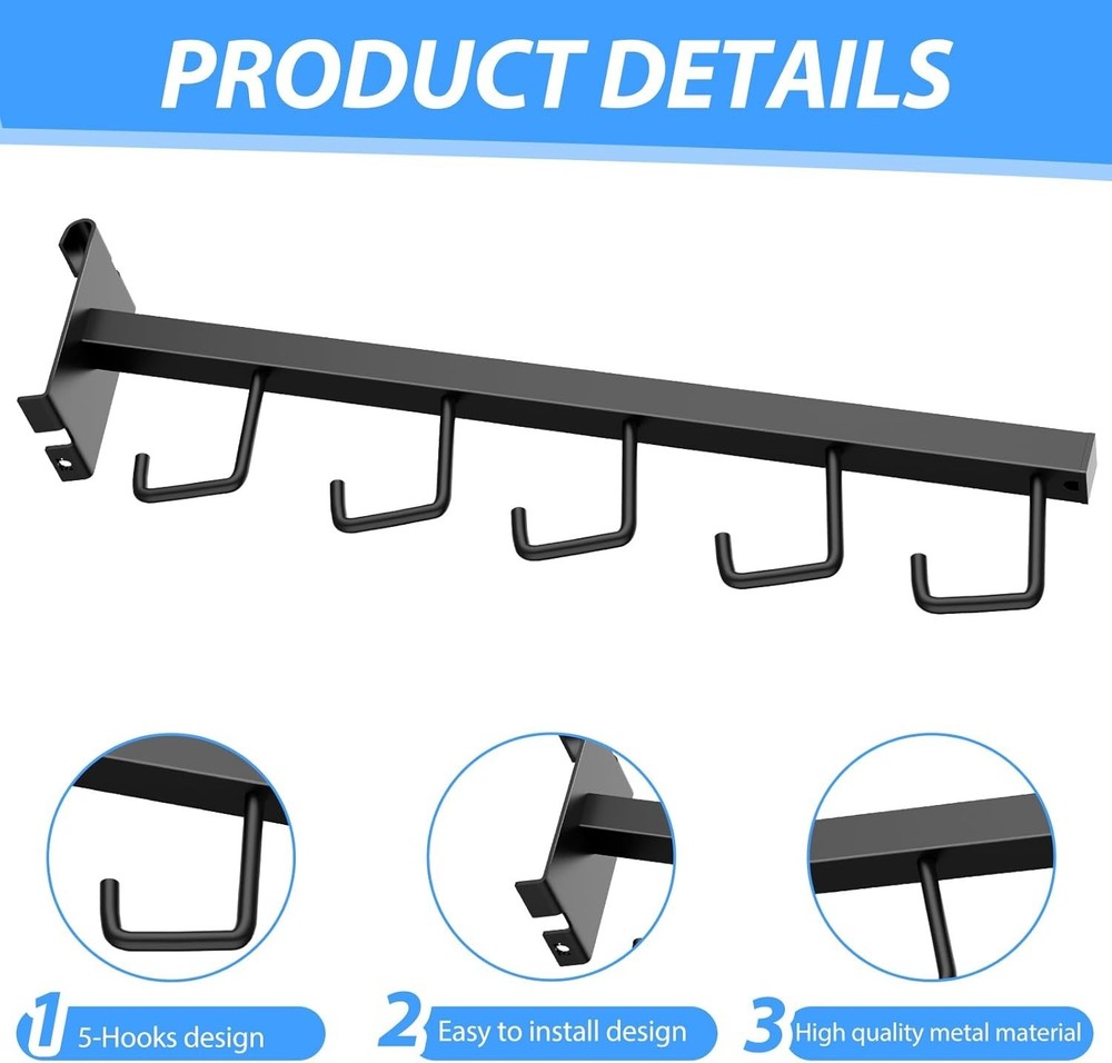 5 Pack Gridwall Waterfall Faceout with 5 Hooks Gridwall Clothes Hanger Gridwall