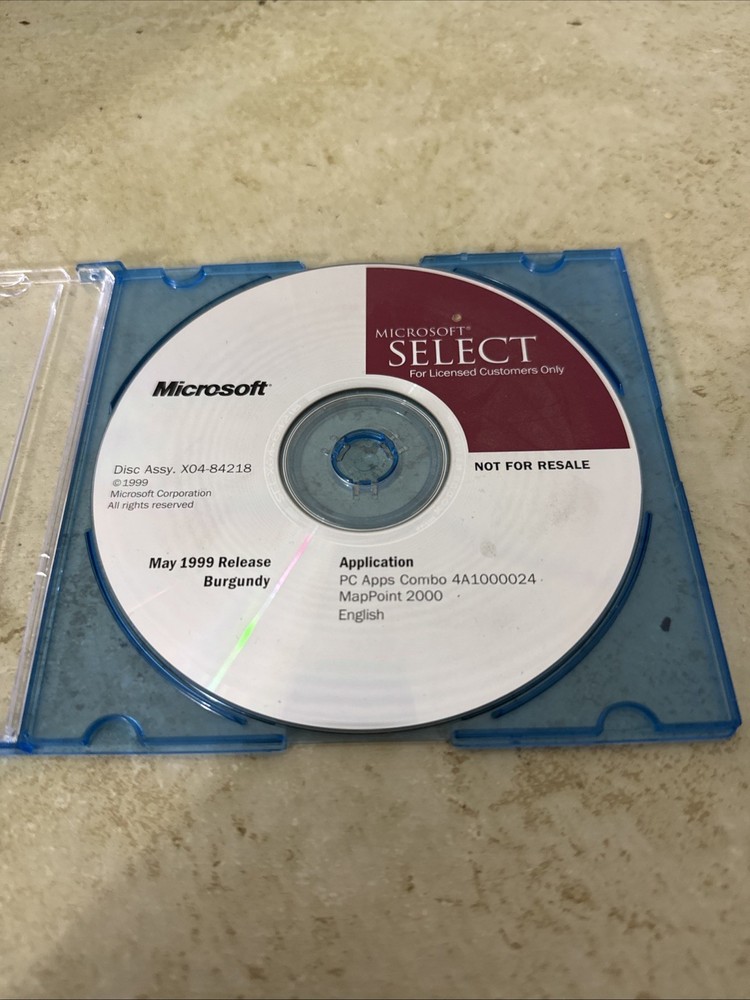 Vintage Microsoft SELECT CD-ROM - May 1999 Release Burgundy