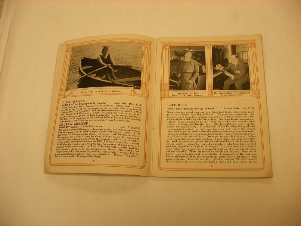 Original Victor Phonograph Record Catalog - Dated September, 1917