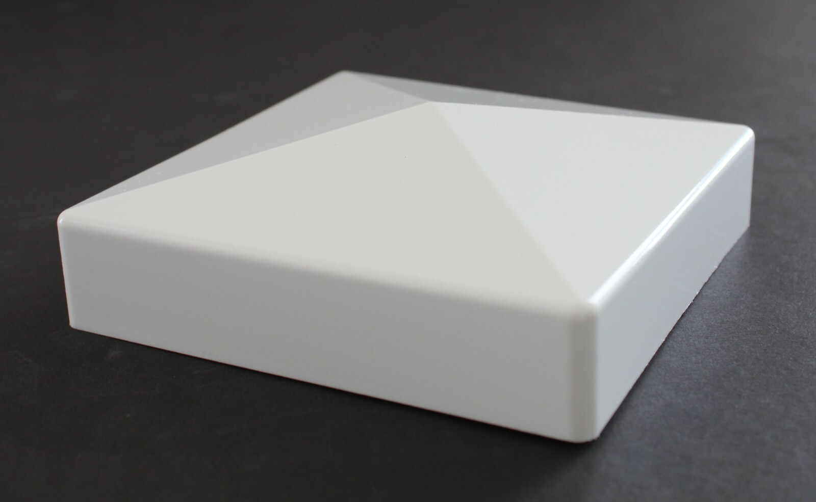 True 5x5 (127mm x 127mm) Plastic Pyramid Vinyl Fence Post Cap White 8,16, 24 pk