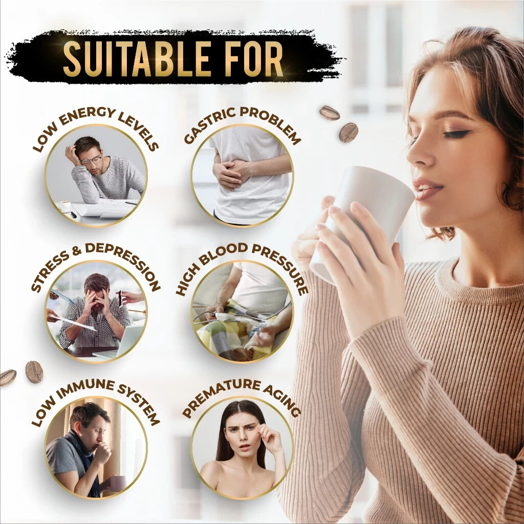 6 X Nugano Black Coffee Premium 100% Organic Ganoderma + EXPRESS SHIPPING