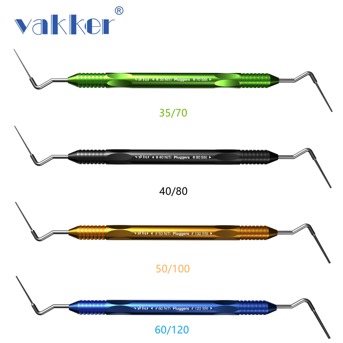 Vakker Dental Endo Condenser Gutta Percha Tips NITI Stainless Hand Plugger Set