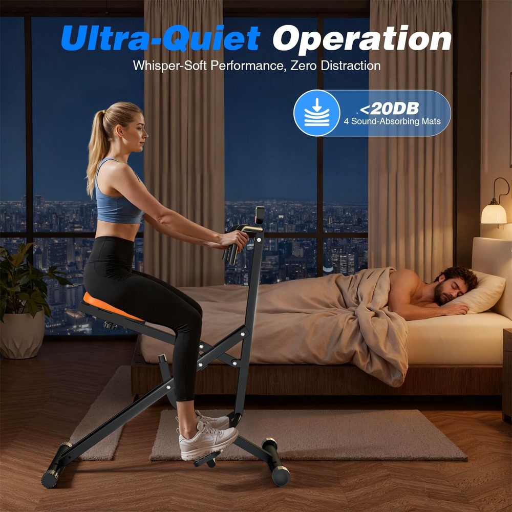 Squat Rowing Machine for Home Gym, Compact Foldable Squat Exercise Machine wi...