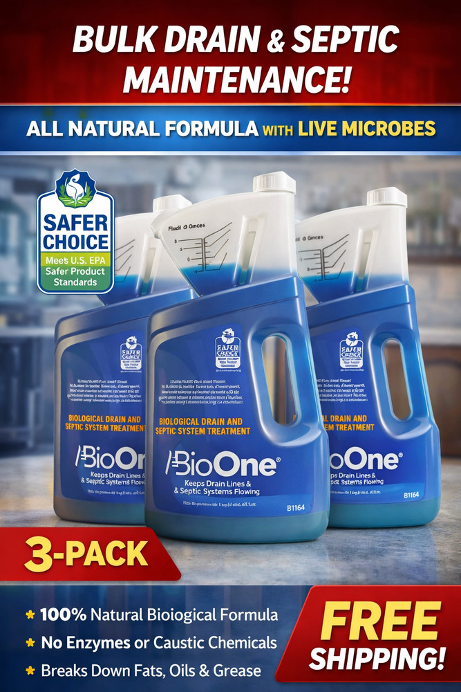 BioOne 64 oz Liquid Drain & Septic Maintainer – 3 Pack B164 Safer Choice