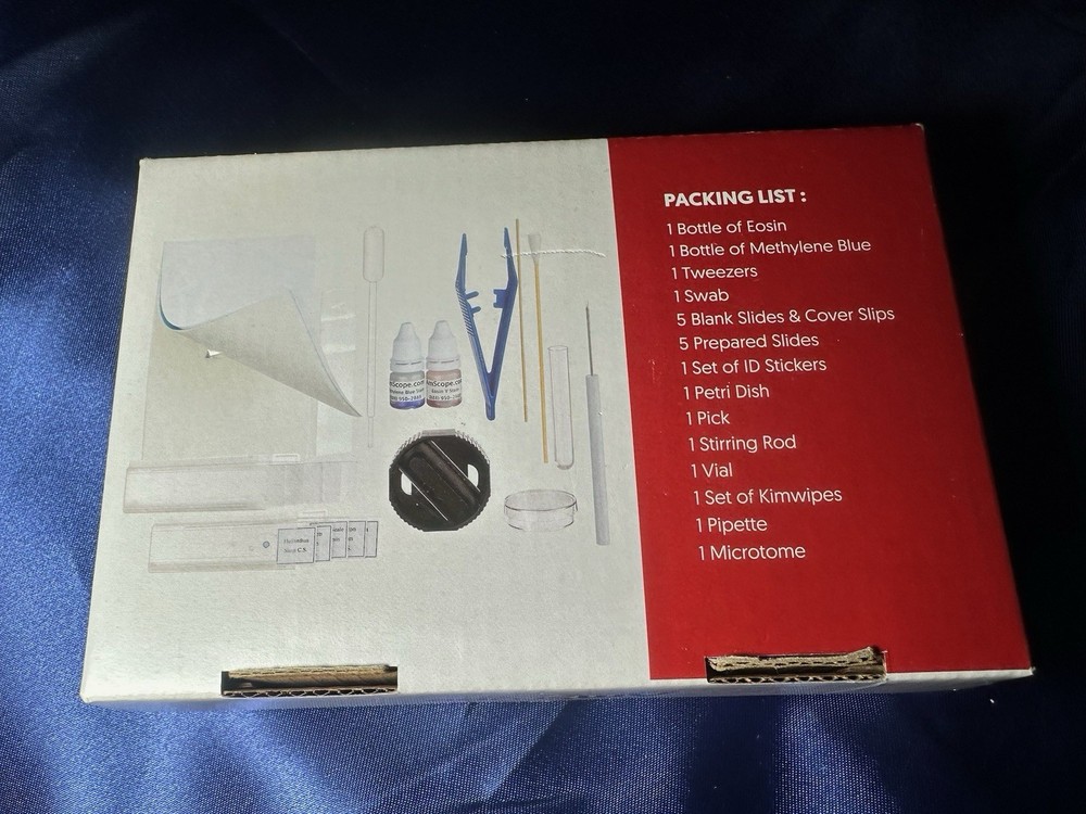 AmScope M50 Style Student Compound Microscope (40X - 1000X Mag) Slide Kit/manual