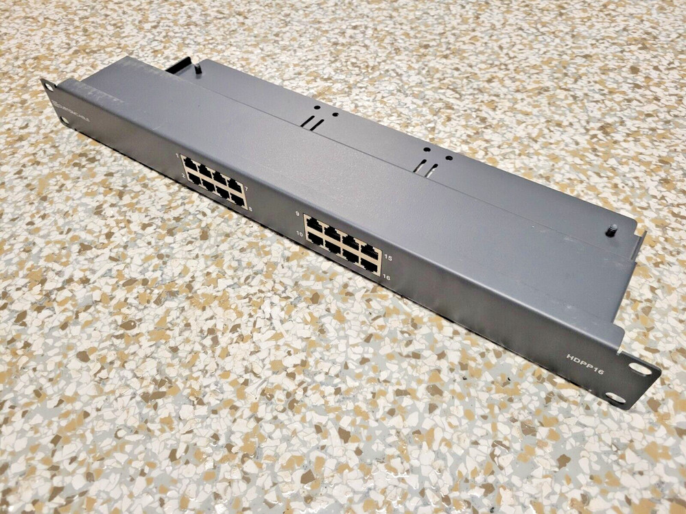 Custom Cable HDPP16 High Density Network Patch Panel 16 RJ-45 Ports Black NOS