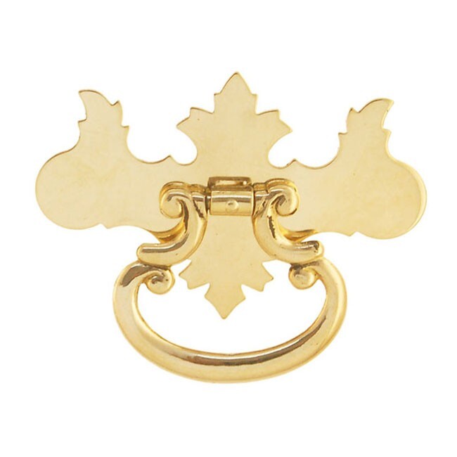 NOS 3" Large Chippendale Single-Post Brass Pull SOLID BRASS