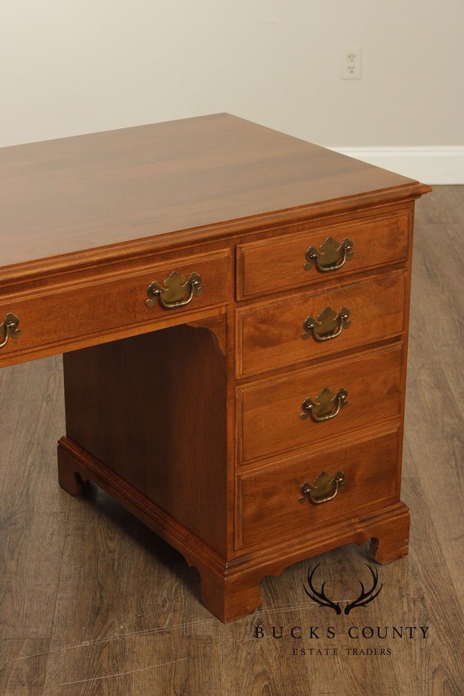 Ethan Allen Chippendale Style Maple Executive Writing Desk