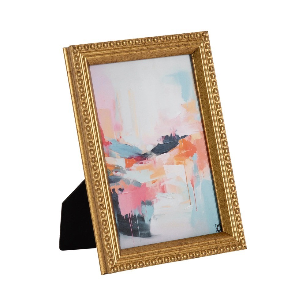 5x7 Beaded Gold Decorative Tabletop Picture Frame