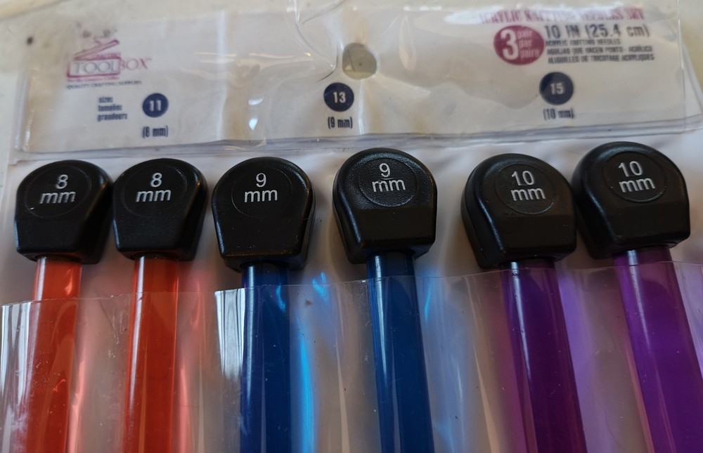 Long Acrylic Knitting Needles, Assorted Sizes Knitting Needles, 3 sets