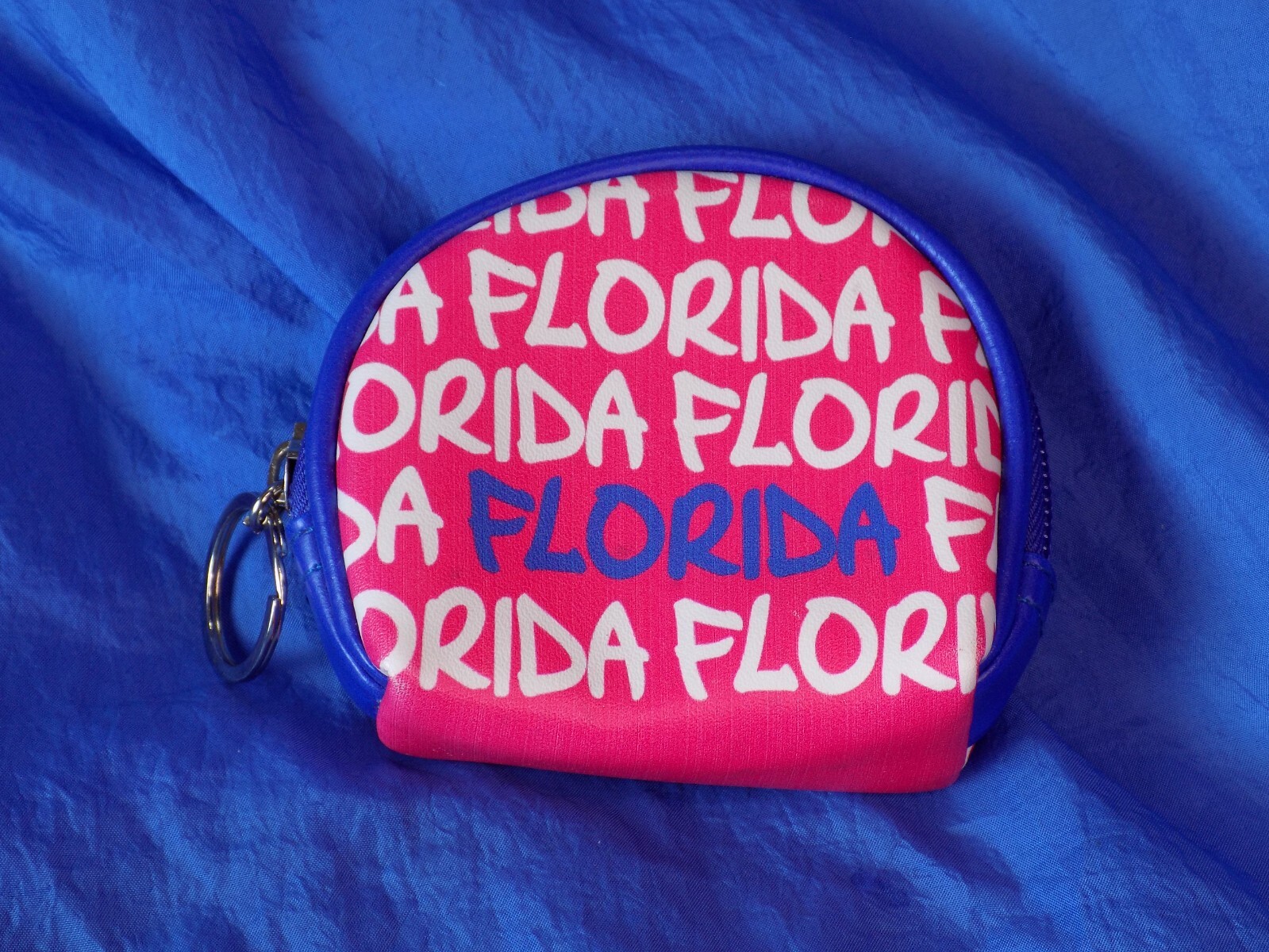 Florida Change Purse w/ Zippered Closure & Key Ring Souvenir
