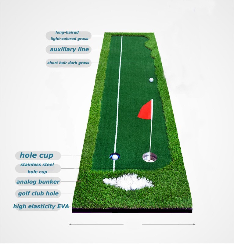 TECHTONGDA 2.5 ftx9.8 ft Indoor&Outdoor Practice Training Mat Golf Putting Green