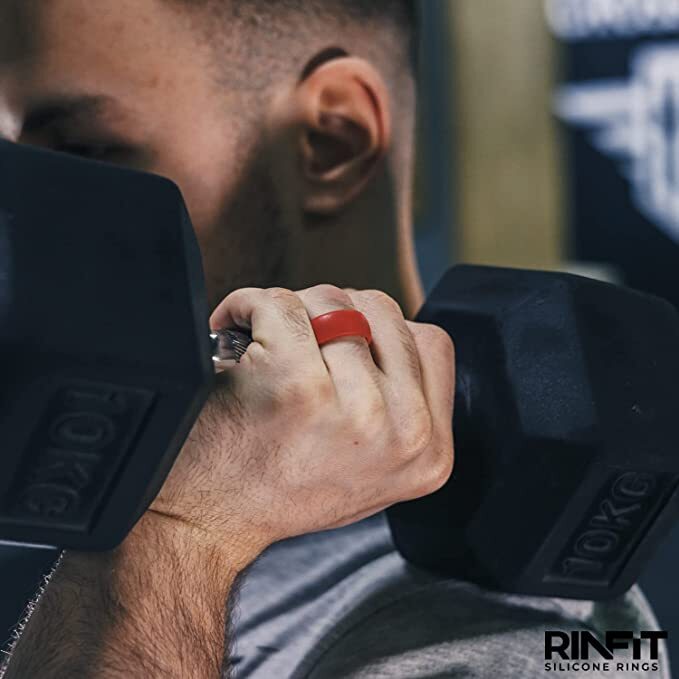 Rinfit Silicone Wedding Ring for Men - Step Edge Collection. Soft rubber bands