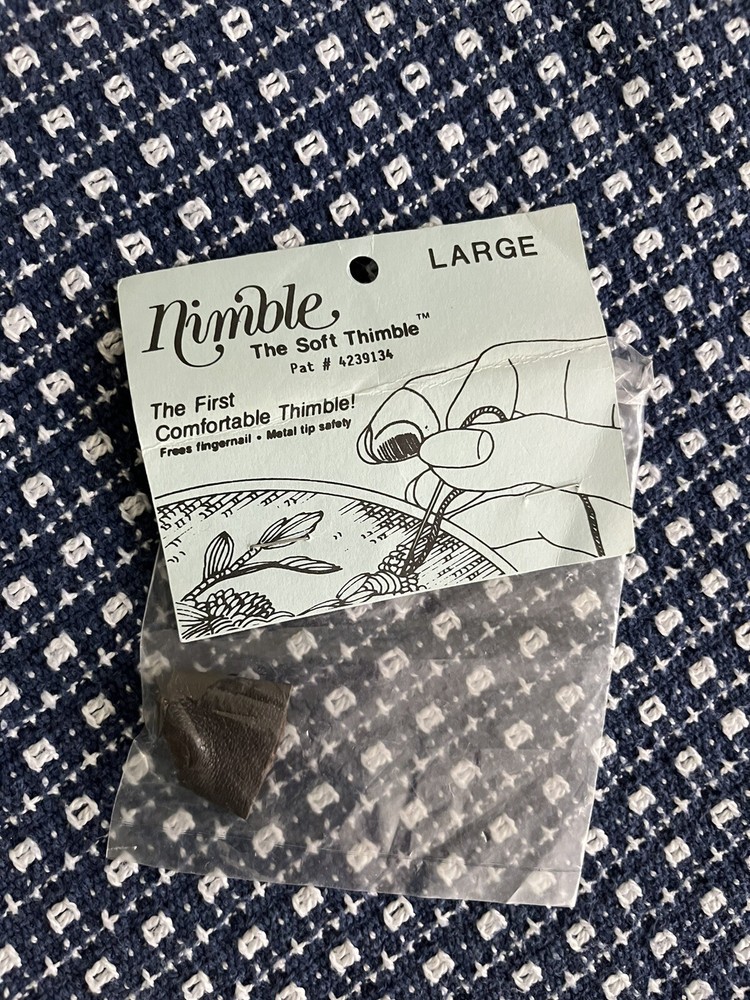 Nimble Thimble Leather Nimble Thimble W/Metal Tip-Medium