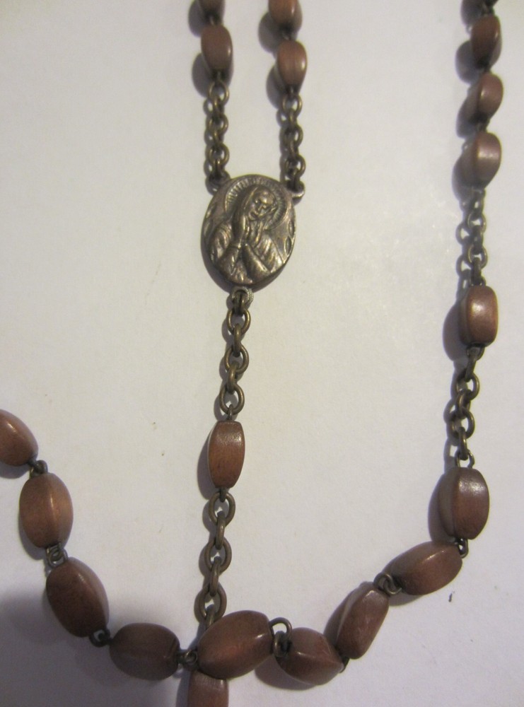 Vintage Rosary Hematite Black Square Beads plus bonus