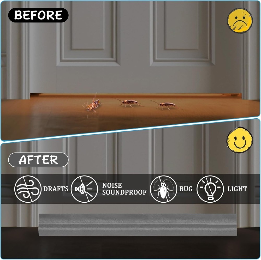Versatile 36 Inch Draft Stopper - Reduces Sound, Dust & Cold Air Effectively