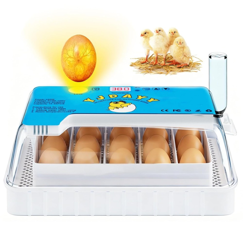 15-35 Eggs Incubator with Automatic Egg Turning and ℉Temperature Display LED ...